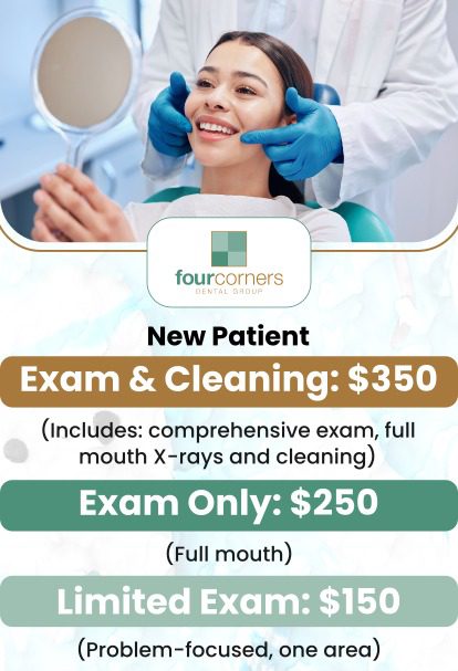 In addition to offering patients essential preventative care, dental cleanings, and examinations promote the early detection of possible health problems. Beyond the capabilities of at-home brushing and flossing, dental cleaning is a crucial part of routine dental checkups and plays a significant role in maintaining oral health. Dr. Pete Higgins offers dental cleaning and check-ups at Four Corners Dental Group. For more information, contact us or book an appointment online. We are conveniently located at 3901 Raspberry Rd, Anchorage, AK 99502. In addition to offering patients essential preventative care, dental cleanings, and examinations promote the early detection of possible health problems. Beyond the capabilities of at-home brushing and flossing, dental cleaning is a crucial part of routine dental checkups and plays a significant role in maintaining oral health. Dr. Pete Higgins offers dental cleaning and check-ups at Four Corners Dental Group. For more information, contact us or book an appointment online. We are conveniently located at 3901 Raspberry Rd, Anchorage, AK 99502.