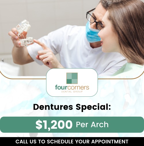 At Four Corners Dental Group in Anchorage, AK, Dr. Pete Higgins, DDS, provides affordable dentures designed to restore missing teeth, improve chewing function, and enhance overall appearance. Dentures can significantly boost confidence and quality of life by giving patients a natural-looking, functional smile tailored to their needs. For more information, contact us today or book an appointment online. We are conveniently located at 3901 Raspberry Rd, Anchorage, AK 99502.